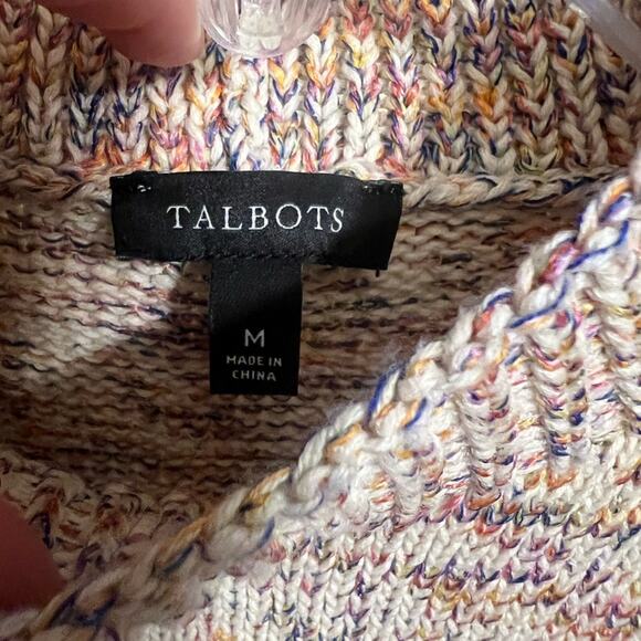 Talbots Multicolor Mock Neck Sleeveless Sweater Vest - Size Medium - Picture 3 of 7